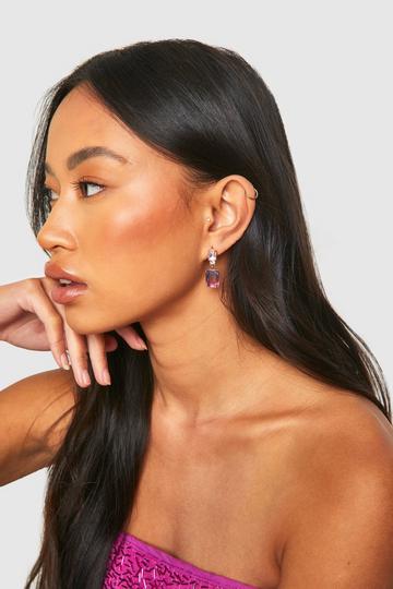 Ombre Statement Drop Earrings neon purple